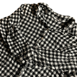 Jane and Delancey size 1X checkered cropped seersucker shirt, high-low‎